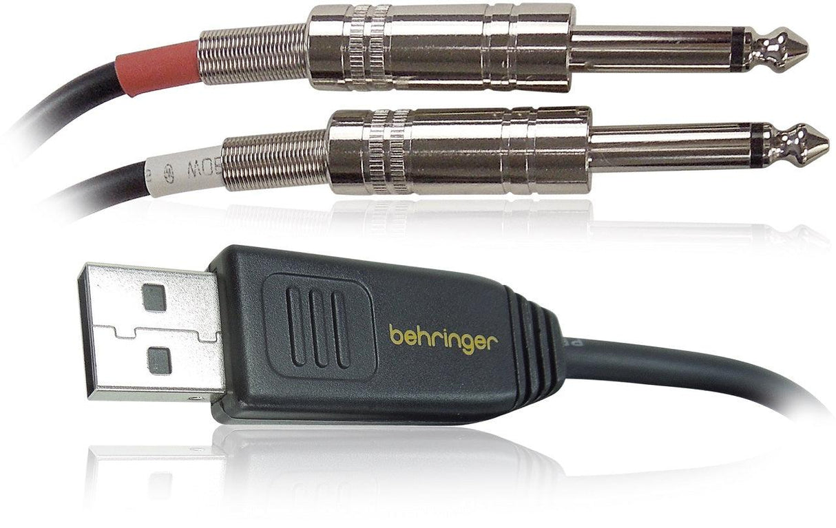 BEHRINGER LINE 2 USB INTERFACCIA AUDIO USB - 2 JACK 6.35MM 2 METRI 44.1/48 KHZ PER CHITARRA LINE2USB PLUG & PLAY PC MAC DAW - TechSoundSystem.com