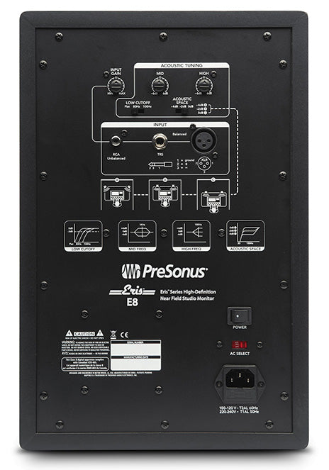 PRESONUS ERIS E8 CASSA ATTIVA BIAMPLIFICATA 2 VIE WOOFER 8" 130 WATT - TechSoundSystem.com