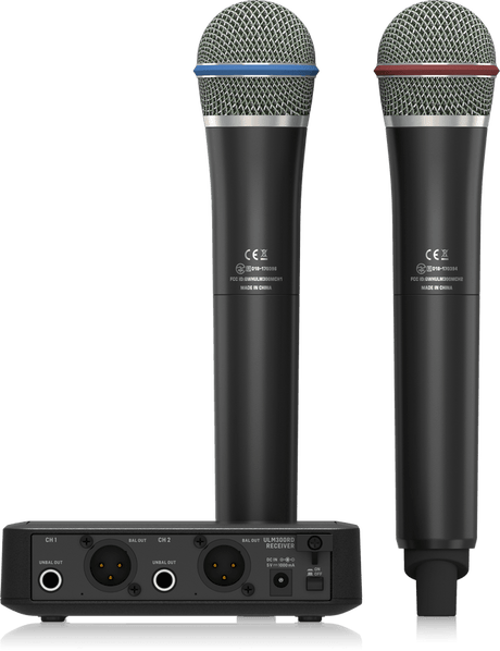 BEHRINGER ULM302 MIC DOPPIO RADIOMICROFONO PALMARE WIRELESS DIGITALE 2,4 GHz - TechSoundSystem.com