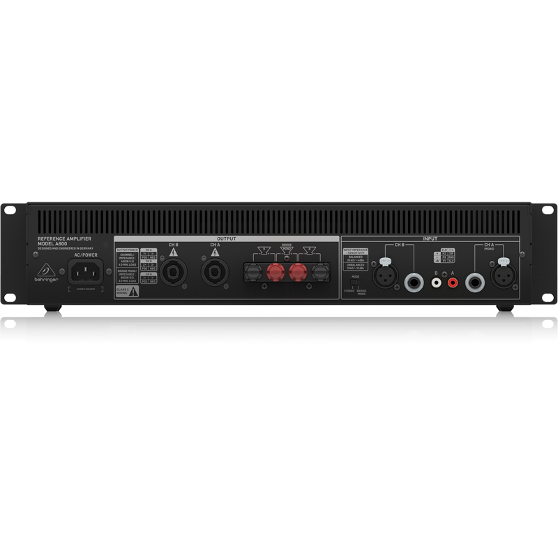 BEHRINGER A800 REFERENCE PROFESSIONALE 800 WATT FINALE DI POTENZA STUDIO/HI-FI 2 CANALI CLASSE D