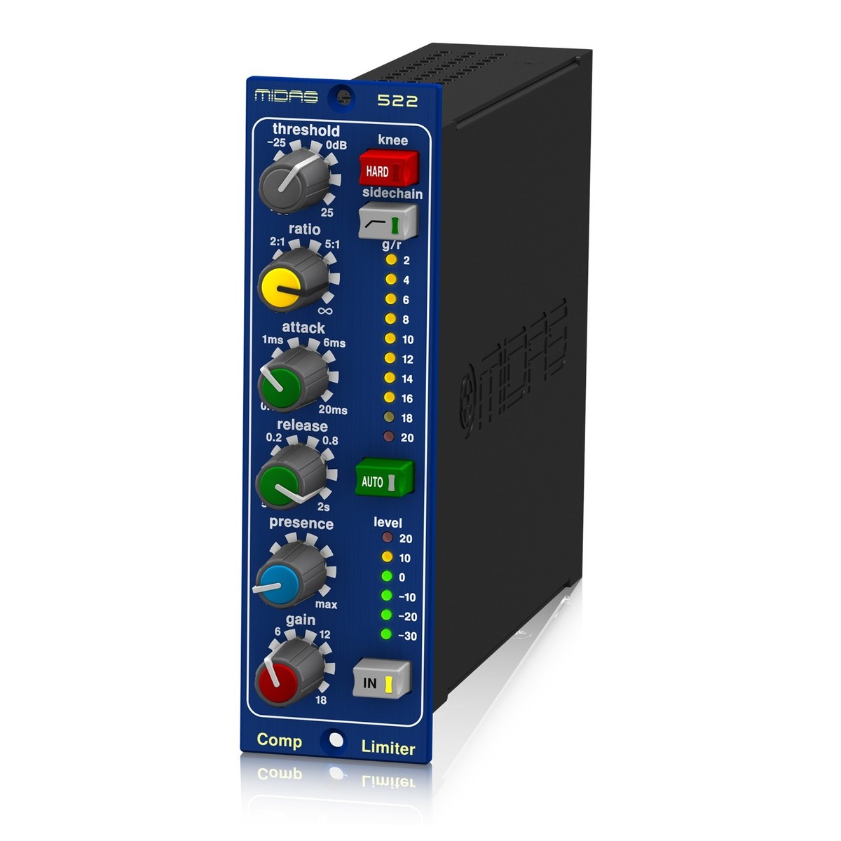 MIDAS 522 V2 COMPRESSORE / LIMITER CON CONTROLLO DELLA DINAMICA A RACK SERIE 500 - TechSoundSystem.com