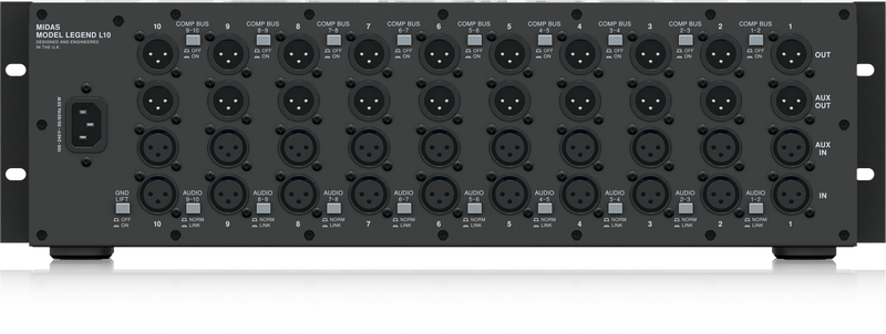 MIDAS LEGEND L10 LAUNCH POWER SUPPLY CHASSIS MONTAGGIO RACK 10 MODULI SERIE 500 - TechSoundSystem.com