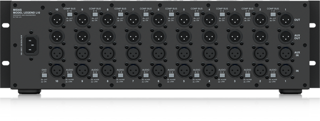 MIDAS LEGEND L10 LAUNCH POWER SUPPLY CHASSIS MONTAGGIO RACK 10 MODULI SERIE 500 - TechSoundSystem.com