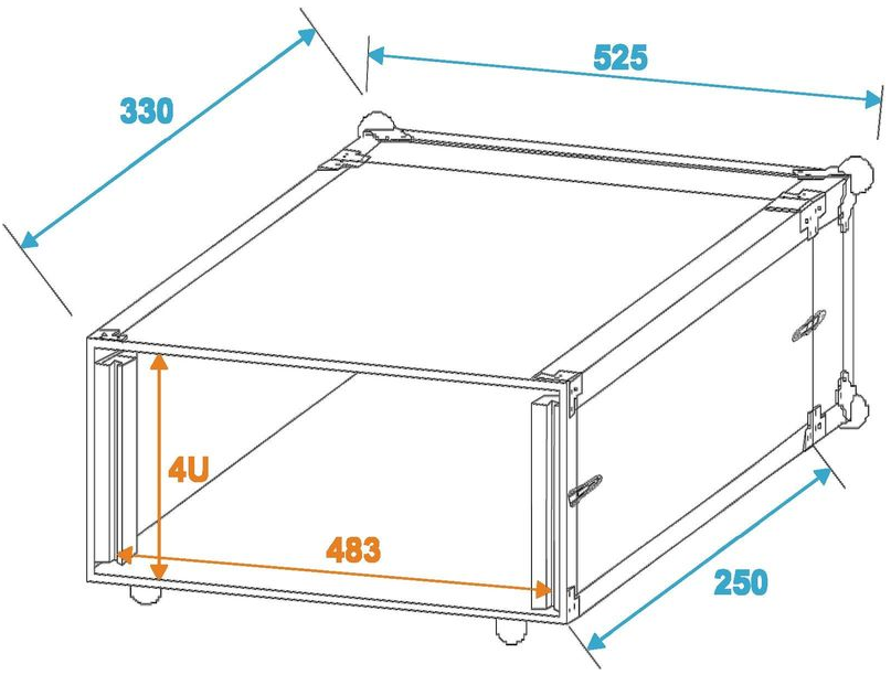 COBRA FC181 FLIGHT CASE 19" 4U PORTA RACK 7 MM PROFONDITA&#039; 250 MM