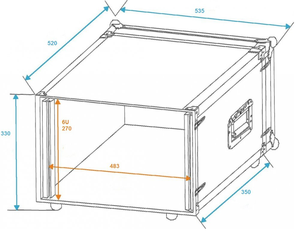 COBRA FC151 CASE UNIVERSALE 6U - 7mm PORTA RACK PLYWOOD PROFONDITA'350mm