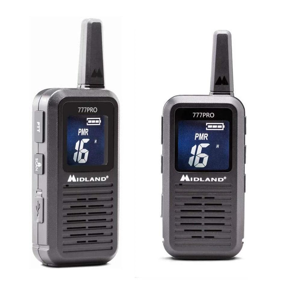 MIDLAND 777 PRO C1365 COPPIA WALKIE TALKIE BUNDLE BATTERIE CARICABATTERIE ALIMENTATORE CAVO USB - TechSoundSystem.com