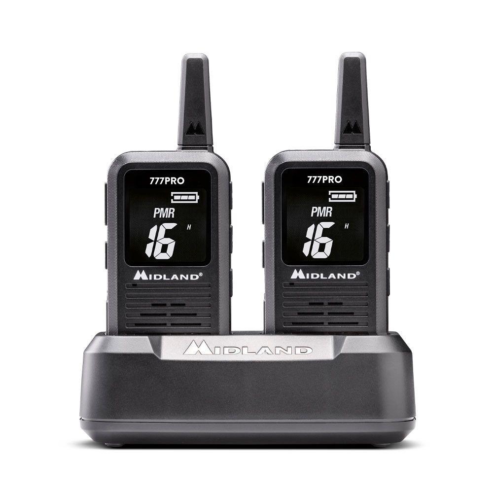 MIDLAND 777 PRO C1365 COPPIA WALKIE TALKIE BUNDLE BATTERIE CARICABATTERIE ALIMENTATORE CAVO USB - TechSoundSystem.com