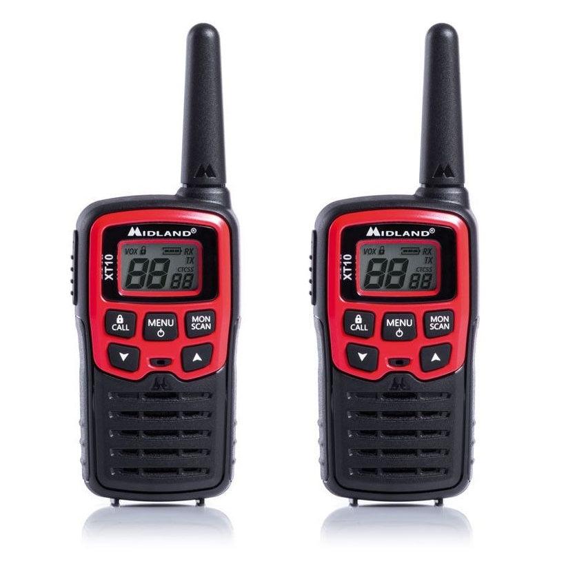 MIDLAND XT10 COPPIA WALKIE TALKIE PORTATA 4 KM 16 CANALI 38 TONI VOX CALL SCAN - TechSoundSystem.com