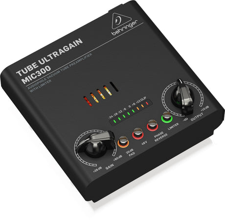 BEHRINGER MIC300 TUBE ULTRAGAIN PREAMPLIFICATORE MICROFONICO VALVOLARE CON LIMITATORE - TechSoundSystem.com