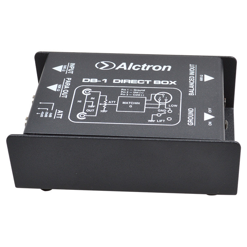 ALCTRON DB-1 DI BOX PASSIVA 1 CANALE INPUT JACK OUTPUT BILANCIATO XLR E LINK