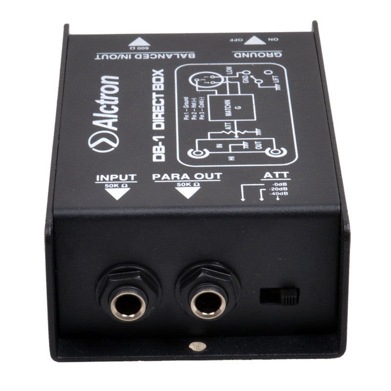 ALCTRON DB-1 DI BOX PASSIVA 1 CANALE INPUT JACK OUTPUT BILANCIATO XLR E LINK