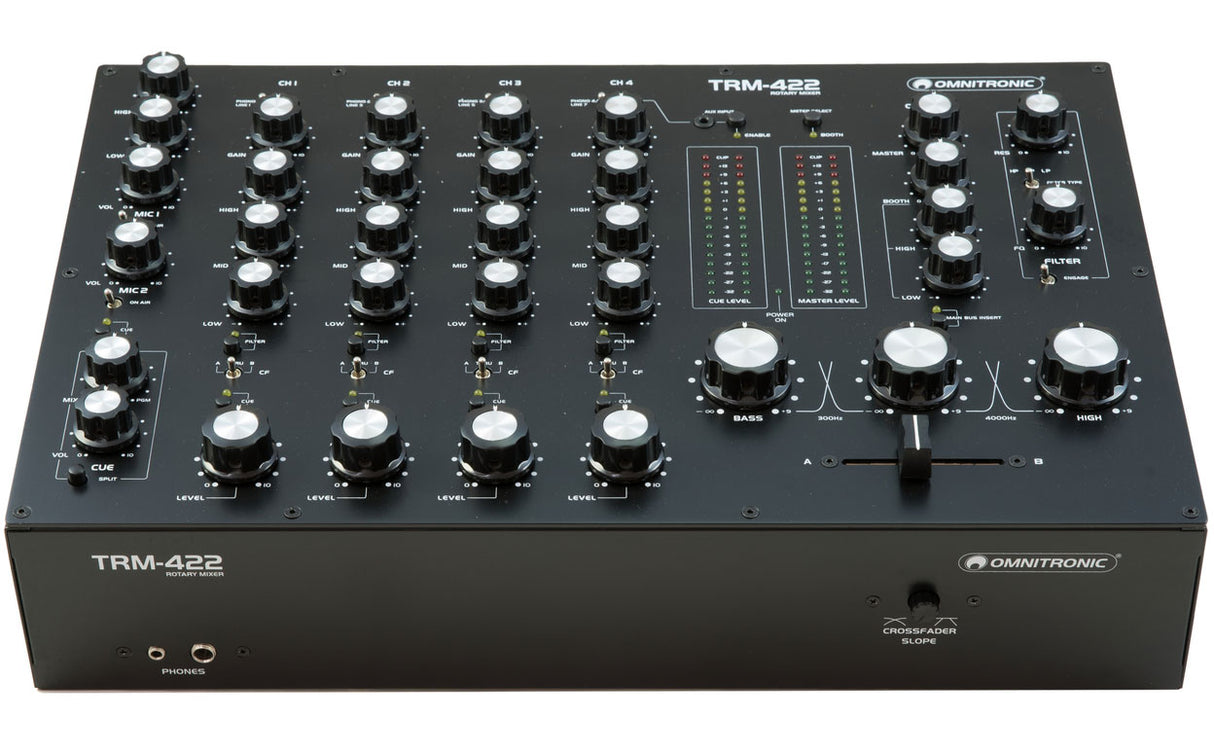 OMNITRONIC TRM422 MIXER ROTATIVO ANALOGICO 4 CANALI PER DJ