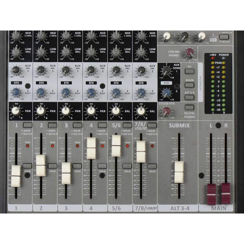 PHONIC AM1204FX RW MIXER 8 CANALI CON REGISTRATORE E INTERFACCIA USB - TechSoundSystem.com