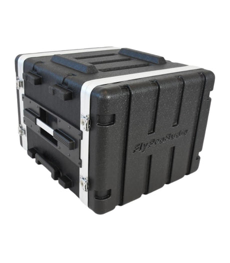 FLYPRO AUDIO FLIGHT CASE 8UM UNITA A TROLLEY IN PLASTICA COLORE NERO LEGGERO E RESISTENTE - TechSoundSystem.com