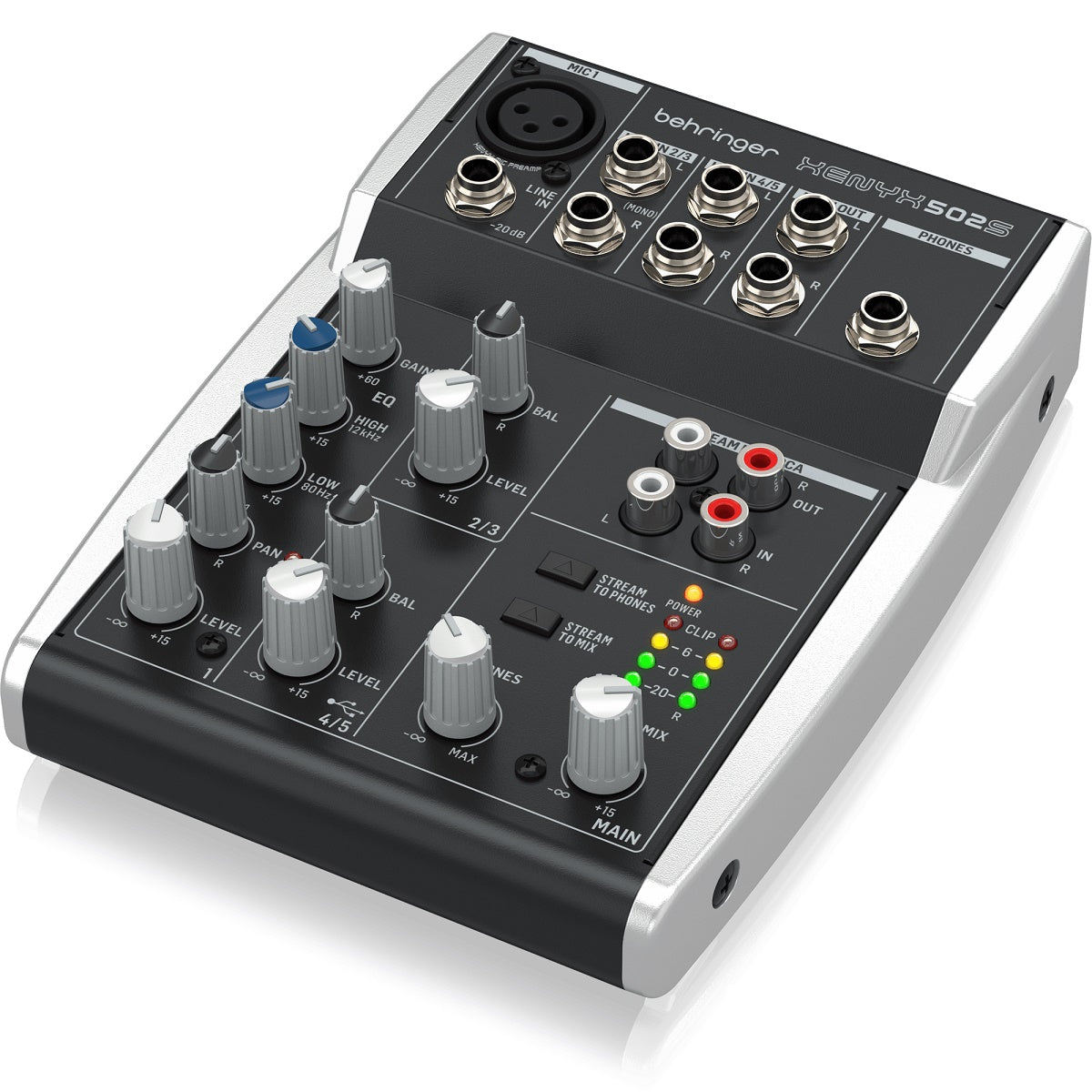 BEHRINGER XENYX 502S MIXER 5 INGRESSI CON INTERFACCIA STREAMING USB - TechSoundSystem.com