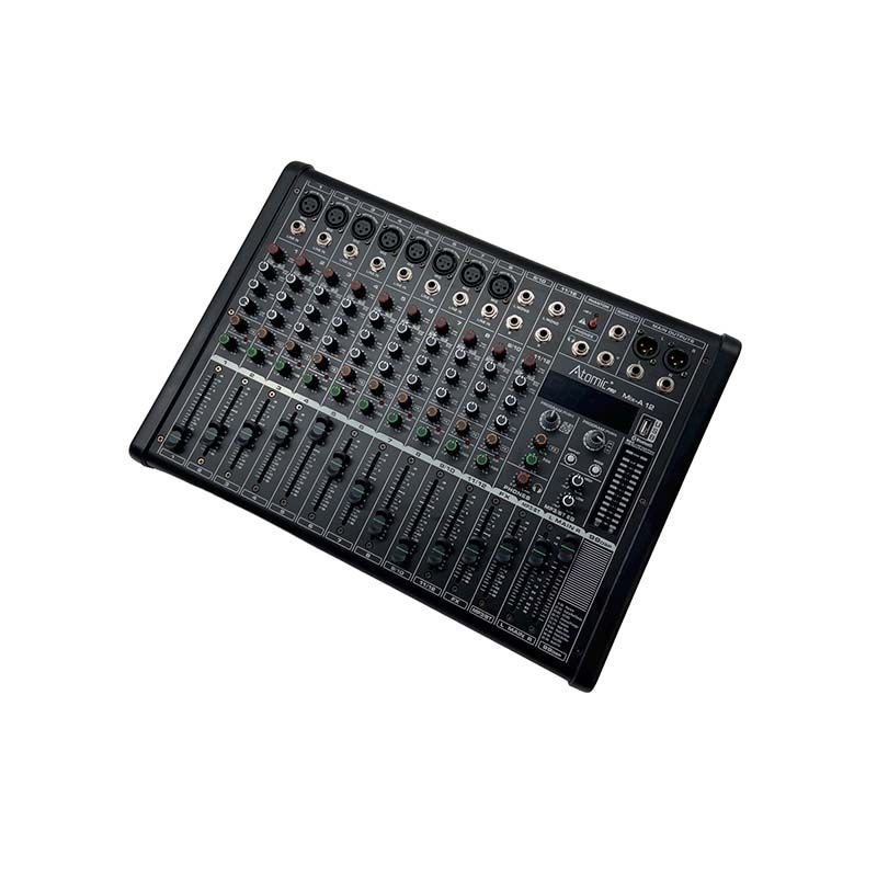 ATOMIC MIX-A 12 MIXER 8 CANALI MONO 2 STEREO 99 EFFETTI USB BLUETOOTH