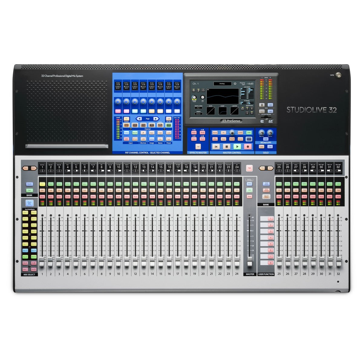 PRESONUS STUDIOLIVE 32S MIXER DIGITALE CON 32 CANALI 26 BUS 33 FADER MOTORIZZATI INTERFACCIA AUDIO USB 64x64 - TechSoundSystem.com