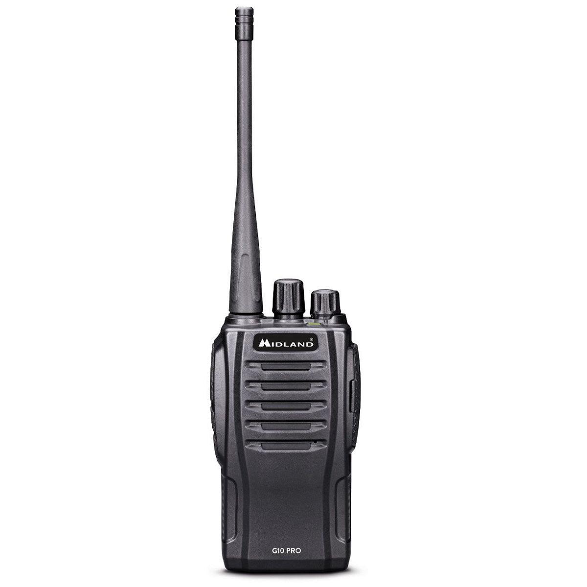 MIDLAND G10 PRO WALKIE TALKIE C1107.04 RICETRASMITTENTE CLIP CARICATORE E ADATTATORE - TechSoundSystem.com