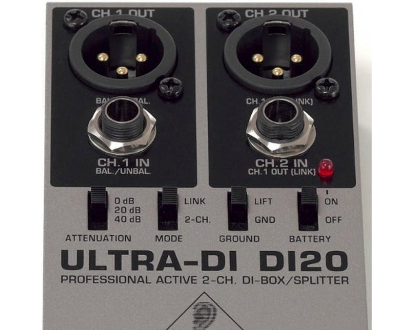 BEHRINGER DI20 ULTRA-DI PRO DI-BOX ATTIVA 2 CANALI O SPLITTER CONVERTE 2 LINE JACK A 2 XLR BILANCIATI - TechSoundSystem.com