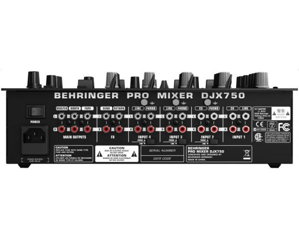 BEHRINGER DJX750 PRO MIXER PER DJ CON 5 CANALI ED EFFETTI DIGITALI E CONTATORE BPM - TechSoundSystem.com