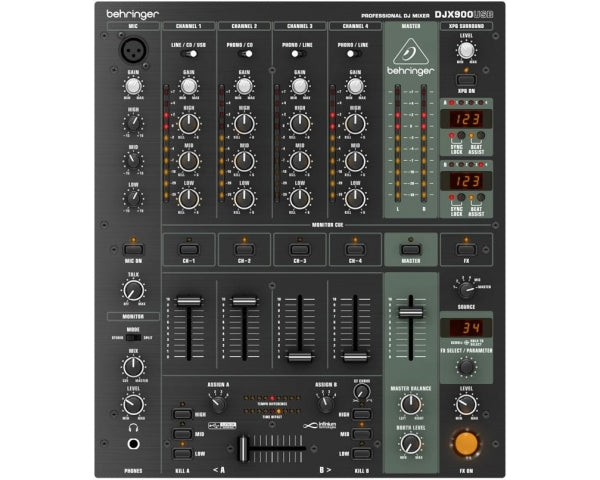 BEHRINGER DJX900USB PRO MIXER PER DJ USB 5 CANALI CROSSFADER OTTICO EFFETTI