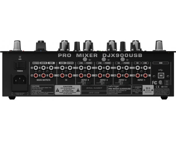 BEHRINGER DJX900USB PRO MIXER PER DJ USB 5 CANALI CROSSFADER OTTICO EFFETTI