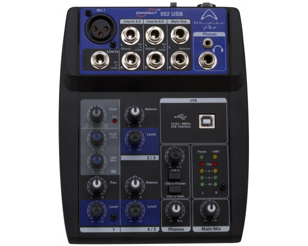 WHARFEDALE CONNECT 502USB MIXER 5 CANALI + USB BLACK - TechSoundSystem.com