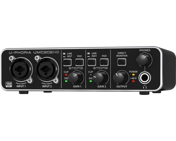 BEHRINGER U-PHORIA STUDIO PRO KIT REGISTRAZIONE INTERFACCIA AUDIO USB UMC202HD MICROFONO A CONDENSATORE C1 CUFFIA HPS5000 - TechSoundSystem.com