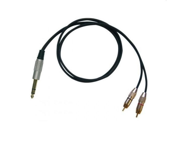 EXTREME 1JS2R1PRO 1 JACK S MASCHIO 1/4" 6,3MM- 2 RCA MASCHIO CAVO AUDIO DI SEGNALE SCHERMATO MT 1 - TechSoundSystem.com