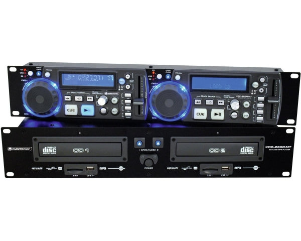 OMNITRONIC XDP-2800MT DOPPIO LETTORE CD MP3 USB SD MT DA RACK CON MASTERTEMPO - TechSoundSystem.com