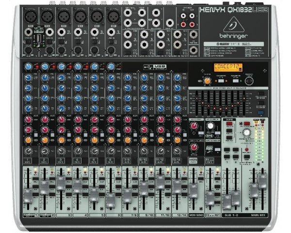 BEHRINGER XENYX QX1832-USB MIXER 18 INGRESSI 3/2 BUS EFFETTI KLARK TEKNIK INTERFACCIA USB WIRELESS READY +48V - TechSoundSystem.com