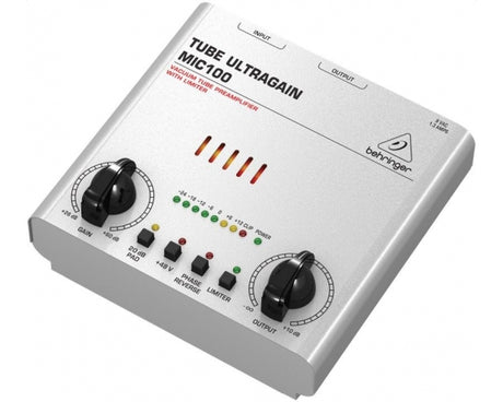 BEHRINGER MIC100 TUBE ULTRAGAIN PREAMPLIFICATORE MICROFONICO VALVOLARE LIMITER - TechSoundSystem.com