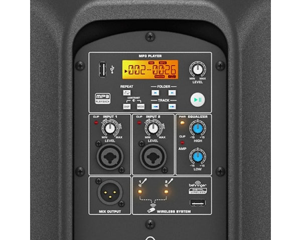 BEHRINGER B112-MP3 EUROLIVE CASSA ATTIVA 1000 WATT 12" 2 INGRESSI + LETTORE MP3 + WIRELESS READY - TechSoundSystem.com