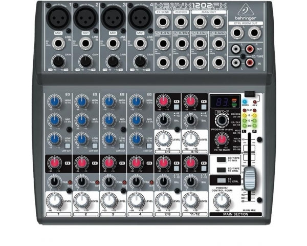 BEHRINGER XENYX 1202FX MIXER PASSIVO 12 INGRESSI MULTIEFFETTI VOCE KARAOKE 4 MIC PRE PHANTOM POWER +48V