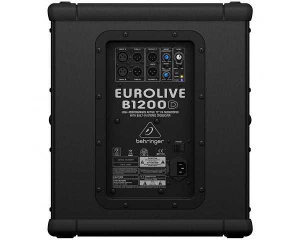 BEHRINGER B1200D-PRO EUROLIVE SUBWOOFER ATTIVO 500W WOOFER 12" CROSSOVER STEREO - TechSoundSystem.com