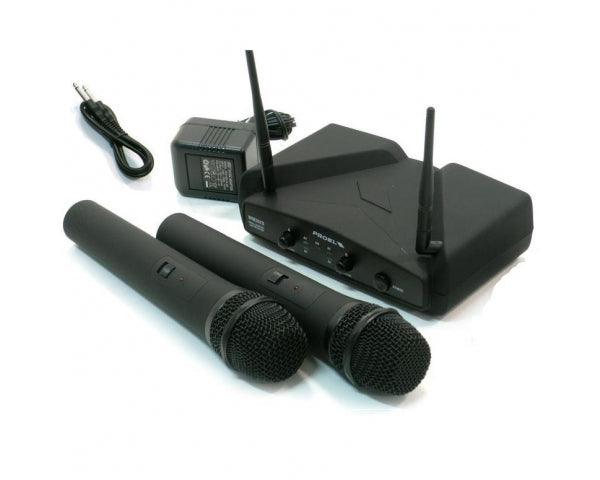 PROEL WM202DM DOPPIO RADIOMICROFONO MANO UHF - TechSoundSystem.com