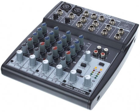 BEHRINGER XENYX 802 MIXER PASSIVO 8 CANALI 2 INGRESSI MICROFONI EQ 3 BANDE PHANTOM POWER +48V - TechSoundSystem.com