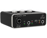 BEHRINGER UM2 U-PHORIA INTERFACCIA 2X2 USB SCHEDA AUDIO 2 IN 2 OUT PREAMPLIFICATORE MICROFONICO SOFTWARE PC MAC EX-DEMO - TechSoundSystem.com