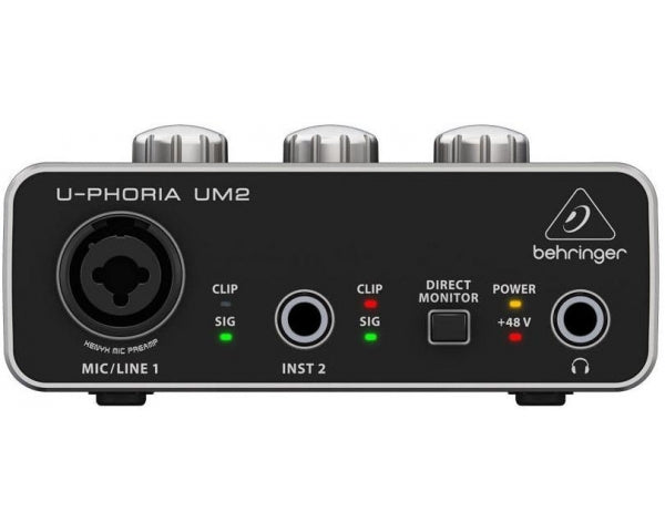 BEHRINGER U-PHORIA STUDIO BUNDLE INTERFACCIA AUDIO USB UM2 + MICROFONO C1 + CUFFIE HPS5000 EX-DEMO - TechSoundSystem.com