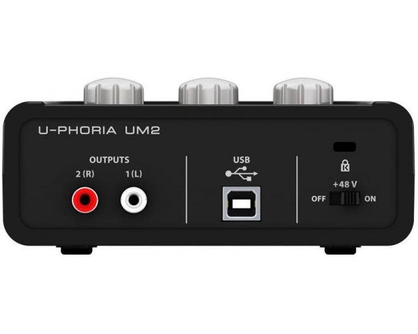 BEHRINGER UM2 U-PHORIA INTERFACCIA 2X2 USB SCHEDA AUDIO 2 IN 2 OUT PREAMPLIFICATORE MICROFONICO SOFTWARE PC MAC EX-DEMO - TechSoundSystem.com