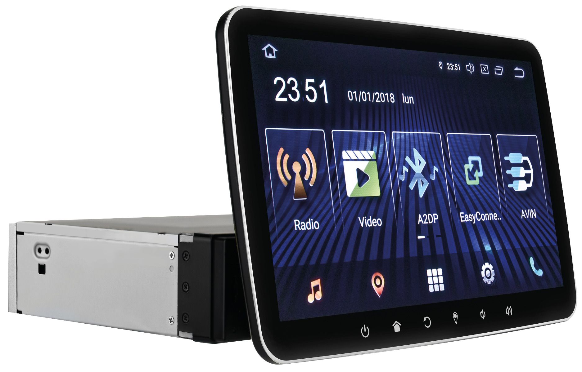 Phonocar VM052K Autoradio 1 DIN con monitor 10.1 HD, Android 9.0,  Bluetooth GPS e mappe CAMPER