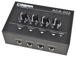 COBRA ACA-002 AMPLIFICATORE PER CUFFIE 4 CANALI 1 IN JACK - RCA 4 OUT JACK 6,35 MM - 1 - Techsoundsystem.com