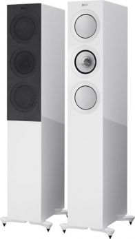 Kef R5 White coppia diffusori da pavimento TRE Vie Bass Reflex. Uni-Q Tweeter 25mm + Mid 125mm. Woofer 2 X 130mm - 1 - Techsoundsystem.com